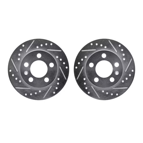 Rotors-Drilled and Slotted-SilverZinc Coated, 7002-73070, Dynamic Friction Co, Mfr#: 7002-73070